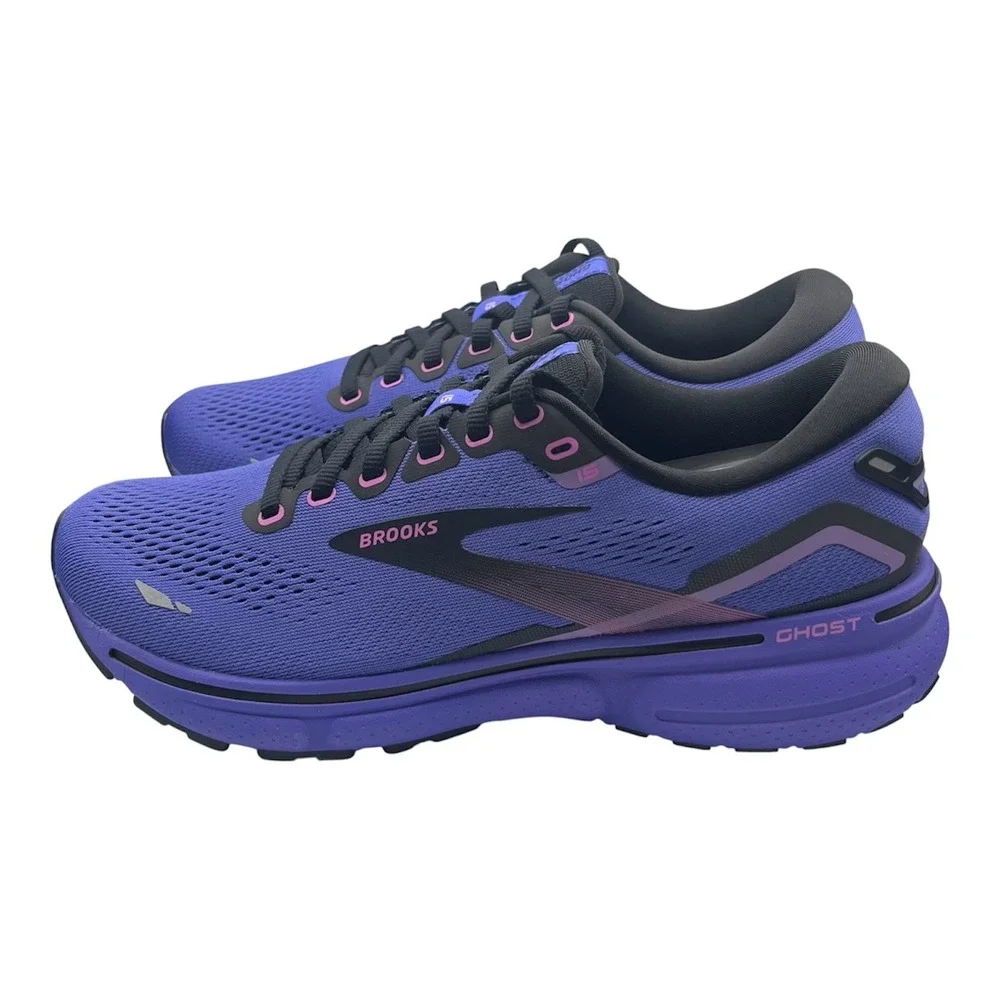 Brooks Womens Sz 8.5 Ghost 15 Running Shoes Purple/Pink/Black DNA NWOT-2115